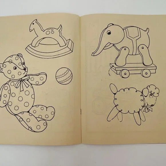 Vintage 1950s Saalfield TOYS TO COLOR Coloring Book Decor Childrens - Picture 14 of 16